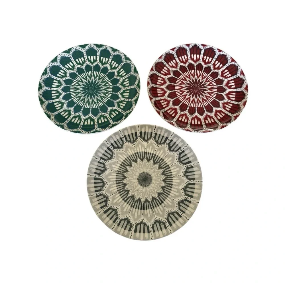 Williams Sonoma Schumacher Green Bohkara Ikat dinner‎ Plate- Single